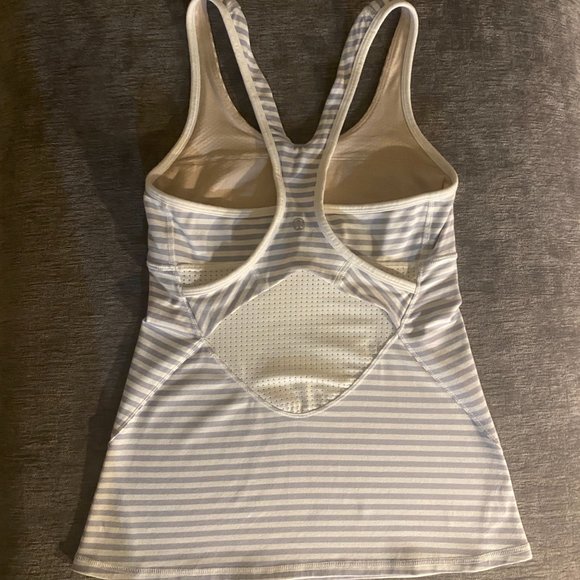 *NOT FOR SALE/SOLD* Lululemon Racerback Tank (Grey/White) Size 4 - Picture 4 of 7